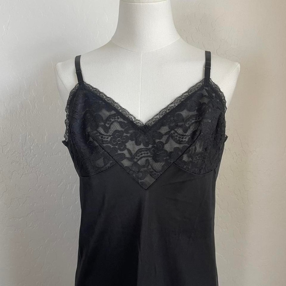 Vintage Vanity Fair Black‎ Lace Slip Dress - Picture 4 of 7